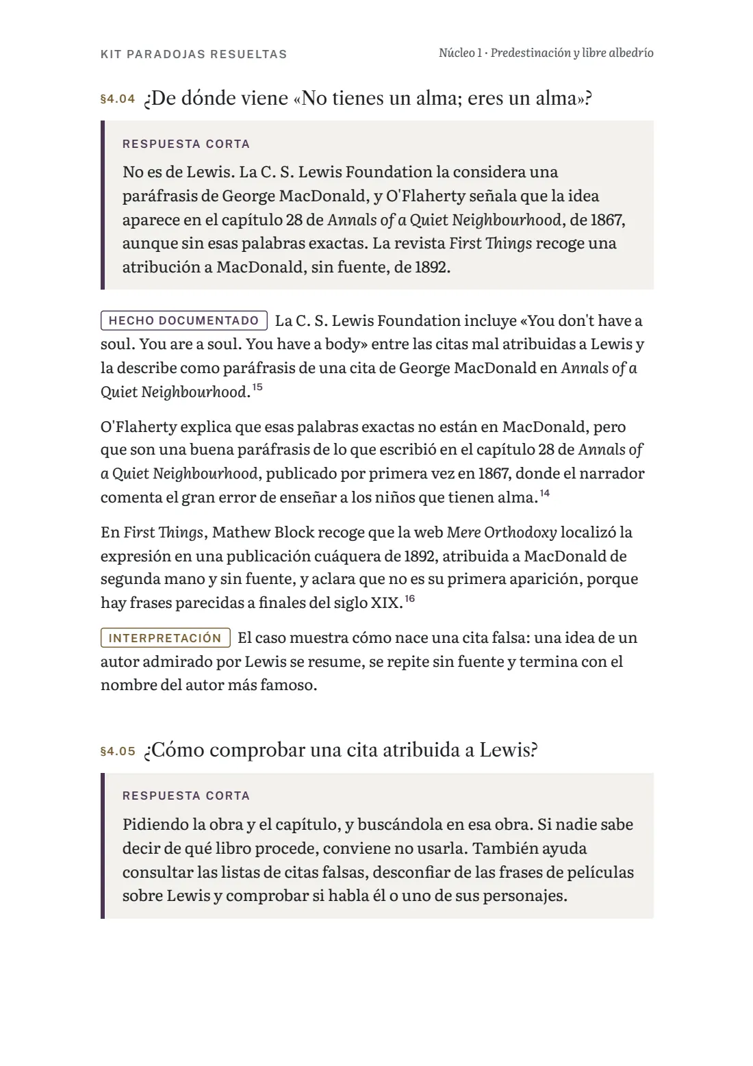 Página del núcleo 1 sobre las citas atribuidas a Lewis