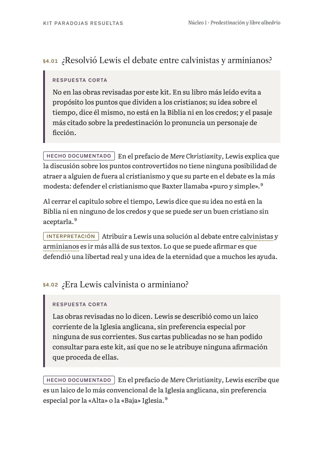 Página del núcleo 1 sobre lo que Lewis no dijo